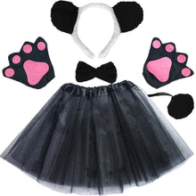 Load image into Gallery viewer, Women Girls White Black Animal Panda Costume Cosplay Headband Tutu Skirt Tie Tail Paw Birthday Party Halloween Gift Christmas