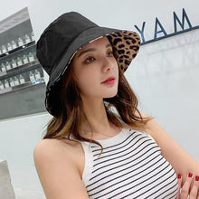 Load image into Gallery viewer, Women Leopard Print Bucket Comfortable Breathe Foldable Men Beach Flat Top Sun Fishing Hat High Quality Flat Panama Hat Street