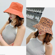 Load image into Gallery viewer, Women Leopard Print Bucket Comfortable Breathe Foldable Men Beach Flat Top Sun Fishing Hat High Quality Flat Panama Hat Street