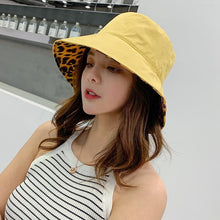 Load image into Gallery viewer, Women Leopard Print Bucket Comfortable Breathe Foldable Men Beach Flat Top Sun Fishing Hat High Quality Flat Panama Hat Street