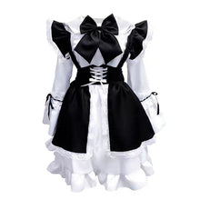 Load image into Gallery viewer, Women Maid Outfit Lolita Cosplay Cute Sexy Erotic Kawaii Cafe Costume Black White Men Uniform Apron Dress Cute Bowknot Mucama