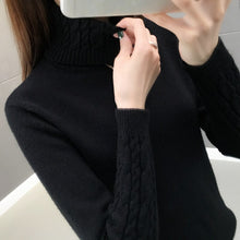 Load image into Gallery viewer, Women's Sweater Turtleneck Pullovers Autumn Winter Sweaters Long Sleeves Thick Warm Female Sweater