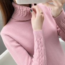 Load image into Gallery viewer, Women's Sweater Turtleneck Pullovers Autumn Winter Sweaters Long Sleeves Thick Warm Female Sweater