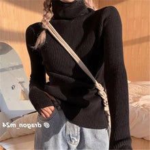 Load image into Gallery viewer, Women heaps collar Turtleneck Sweaters Autumn Winter Slim Pullover Women Basic Tops Casual Soft Knit Sweater Soft Warm Jumper