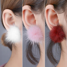 Load image into Gallery viewer, Women's Fashion Furry Fluffy Ball Stud Earrings Girls Trendy Sweet Jewelry women accessories