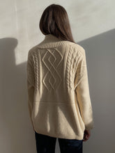 Load image into Gallery viewer, Women's Oversized Cable-knit Wool Sweater Thick Warm Knitted Pullover Solid Long Sleeve Turtleneck Zip Up Winter Coat C-148