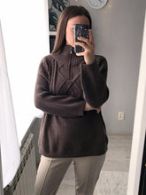 Load image into Gallery viewer, Women's Oversized Cable-knit Wool Sweater Thick Warm Knitted Pullover Solid Long Sleeve Turtleneck Zip Up Winter Coat C-148