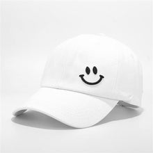 Load image into Gallery viewer, Women's Smile Face Embroidery Baseball Caps Kpop Black Cotton Adjustable Snapback Funny Hip Hop Cap Autumn Sun Dad Hats for Mens