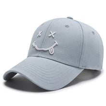 Load image into Gallery viewer, Women's Smile Face Embroidery Baseball Caps Kpop Black Cotton Adjustable Snapback Funny Hip Hop Cap Autumn Sun Dad Hats for Mens
