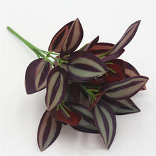 Load image into Gallery viewer, Home Garden Decoration 5 Forks Leaf Artificial Plants Green Grass Tress Silk Fake Flowers Simulation Plants Wall Material