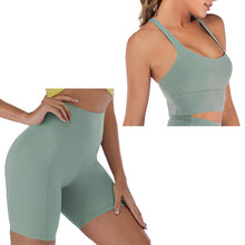 Load image into Gallery viewer, Yoga Bra Shorts 2 Piece Sets Workout Clothes Spandex For Women