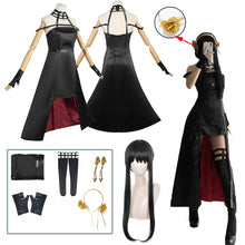 Load image into Gallery viewer, Yor Forger Cosplay Anime Spy X Family Cosplay Costume Yor Forger Wig Black Dress Outfit Cosplay Costume Long Hair Women Clothes