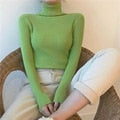 Load image into Gallery viewer, Women Pullover Turtleneck Sweater Autumn Long Sleeve Slim Elastic Korean Simple Basic Cheap Jumper Solid Color Top
