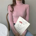 Load image into Gallery viewer, Women Pullover Turtleneck Sweater Autumn Long Sleeve Slim Elastic Korean Simple Basic Cheap Jumper Solid Color Top