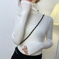 Load image into Gallery viewer, Women Pullover Turtleneck Sweater Autumn Long Sleeve Slim Elastic Korean Simple Basic Cheap Jumper Solid Color Top