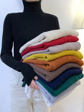 Load image into Gallery viewer, Women Pullover Turtleneck Sweater Autumn Long Sleeve Slim Elastic Korean Simple Basic Cheap Jumper Solid Color Top
