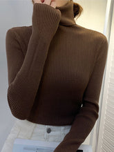 Load image into Gallery viewer, Women Pullover Turtleneck Sweater Autumn Long Sleeve Slim Elastic Korean Simple Basic Cheap Jumper Solid Color Top