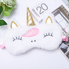 Load image into Gallery viewer, Soft Plush Sleeping Mask Eye Masks Cute Glitter Unicorn Eye Cover Plush Eyepatch Eye Cover Sleeping Blindfold for Travel Rest