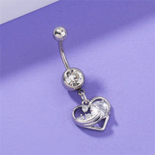 Load image into Gallery viewer, Zirconia butterfly pendant body piercing jewellery crystal navel ring