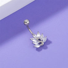 Load image into Gallery viewer, Zirconia butterfly pendant body piercing jewellery crystal navel ring