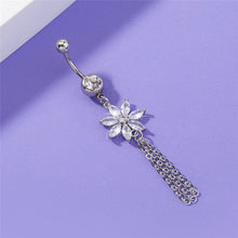 Load image into Gallery viewer, Zirconia butterfly pendant body piercing jewellery crystal navel ring