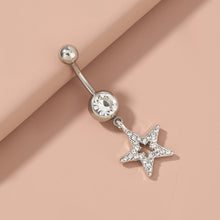 Load image into Gallery viewer, Zirconia butterfly pendant body piercing jewellery crystal navel ring