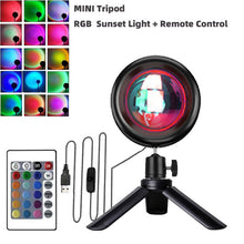 Load image into Gallery viewer, Lamp Rainbow Atmosphere Led Night Light Sunset Light For Home Bedroom Background Wall USB Table Lamp