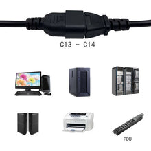 Load image into Gallery viewer, Black IEC320 C13 Female to C14 Male UPS PDU Power Cord 0.75mmx2 Desktop Computer Extension Power Cable 10A 250V 3 Cores 1.5M