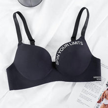 Load image into Gallery viewer, Plus Size Women Seamless Ice Silk Bra Letter Print Bra Push Up Tank Top Fashion Lingerie Bralette Sleep Bra Comfort Underwear