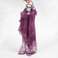 Load image into Gallery viewer, 30cm Halloween Skull Gauze Pendant Halloween Hanging Ghost Haunted House Hanging Horror Props Home Door Halloween Decorations