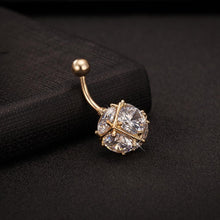 Load image into Gallery viewer, Navel Belly Bar Crystal Dangly Body Piercing Button Ring Ball
