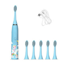 Load image into Gallery viewer, Children's Electric Toothbrush, Cartoon Pattern Sound Wave Cleaning, Waterproof Ipx7, Spare Head,