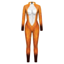 Load image into Gallery viewer, Halloween Cosplay Fox Costumes Suit Fashion 3D Animal Leopard Print Women Costume Jumpsuit Sexy Bodysuits