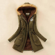 Load image into Gallery viewer, Winter Coat Women Jacket Thick Warm Hooded Parka Cotton Padded Coat Slim Fur Coats Female Jackets
