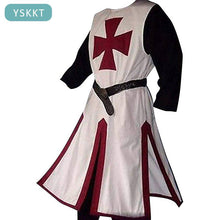 Load image into Gallery viewer, Mens Medieval Crusader Knights Templar Surcoat Cloak Renaissance Warrior Cosplay Costumes Robe Halloween