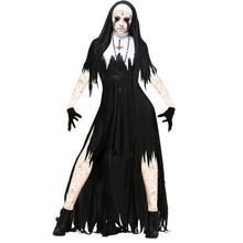 Load image into Gallery viewer, Adult Women Nun Cosplay Masquerade Vampire Halloween Party Fancy Dress Costumes