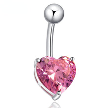 Load image into Gallery viewer, Fashion Heart Belly Button Ring Gold/Silver Plated Surgical Belly Button Piercing Body Jewelry