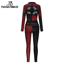 Load image into Gallery viewer, Fashion Cosplay Costume Girl Joker 3D Printed Catsuit Long Sleeved Skinny Jumpsuits Halloween Men's COS Clothes Unisex