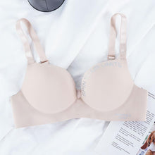 Load image into Gallery viewer, Women's Seamless Letter Print Bra Without Steel Ring Soft Ice Silk Bra Sexy Push-up Gather Bra