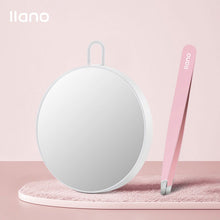 Load image into Gallery viewer, LLANO Eyebrow Tweezer with 5X Magnifying Mirror Fine Hairs Puller Stainless Steel Slanted Eye Brow Clips Removal
