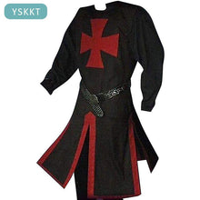 Load image into Gallery viewer, Mens Medieval Crusader Knights Templar Surcoat Cloak Renaissance Warrior Cosplay Costumes Robe Halloween