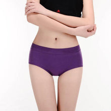 Load image into Gallery viewer, FallSweet Women Cotton Briefs Solid Middle Waist Panties Comfortable Everyday Wear Ladies Briefs