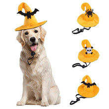 Load image into Gallery viewer, Pet Dog Cat Costume Adjustable Halloween Hat Pumpkin Spider Skull Cute Decor Cap Funny Cat Headgear Small Dogs Accessories