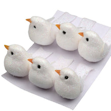 Load image into Gallery viewer, 4pcs 4.5*2cm Foam Artificial Bird Flower Supplies For Wedding Christmas Tree Decoration DIY Scrapbooking Wreath Fake Flowers