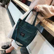 Load image into Gallery viewer, Women Corduroy Zipper Shoulder Bags