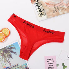 Load image into Gallery viewer, Women's Letter Lace Thong Sexy Temptation Ultra Thin Lace Mesh Sheer Panties Seamless Briefs