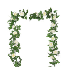 Load image into Gallery viewer, Silk artificial rose vine hanging flowers for wall decoration rattan fake plants leaves garland romantic wedding home decoration