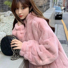 Load image into Gallery viewer, Women Winter Solid Faux Fur Warm Coat Female Elegant Short Loose Long Sleeve Overcoat Office Ladys Fashion Jackets
