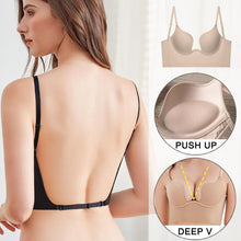Load image into Gallery viewer, Push Up Bra Backless Women Bras Low Cut Sexy Plunge Brassiere Open Back Wedding Underwear Invisible Seamless Deep U Lingerie