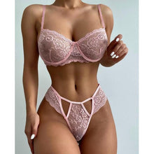 Load image into Gallery viewer, Women's Floral Lace Lingerie Sets Sexy Lace Bra and Panty Underwear Set